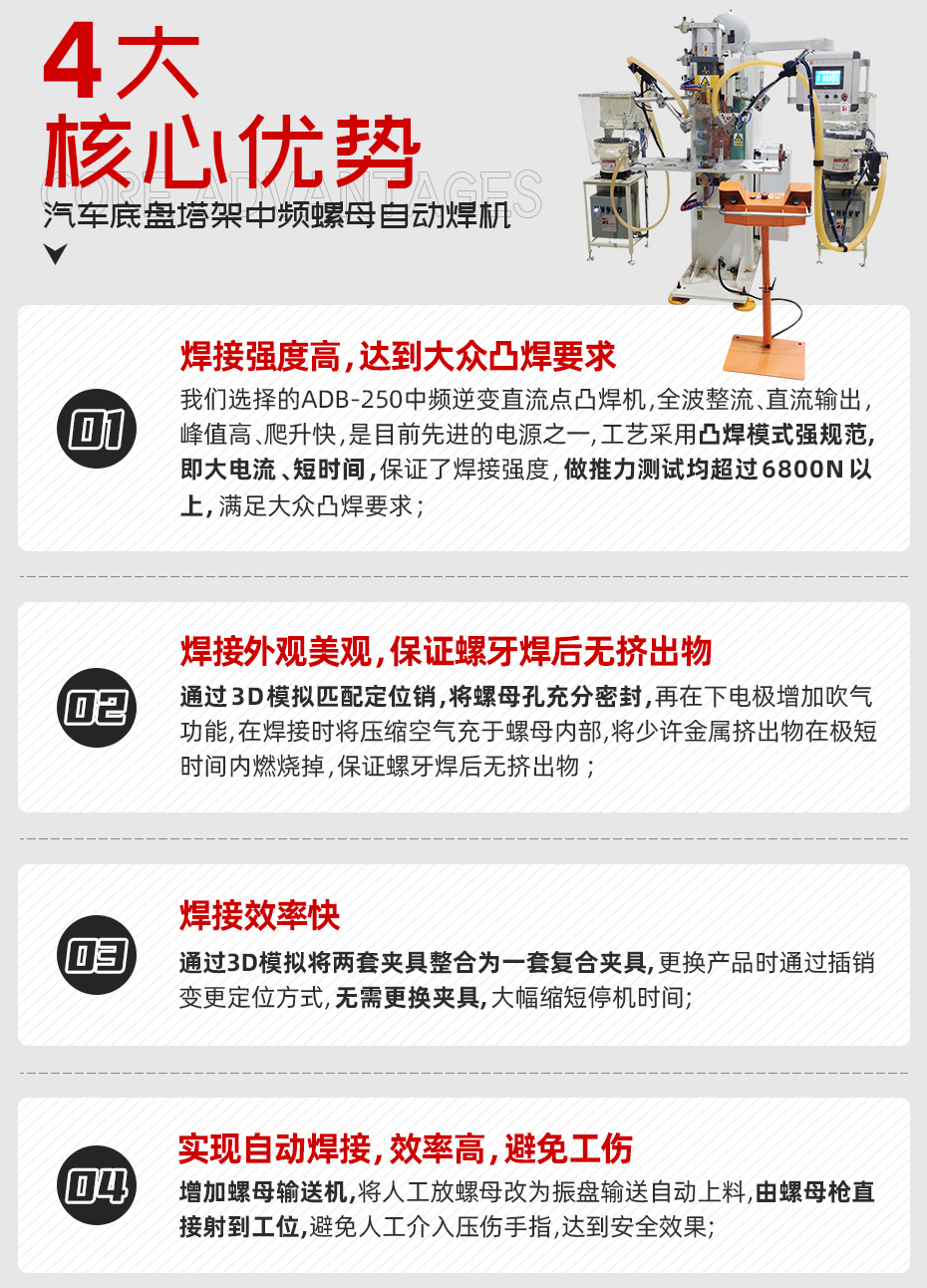 汽车底盘塔架中频螺母自动黄瓜视频黄色核心优势